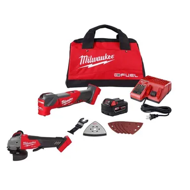 Milwaukee 2836-21-2880-20, bundle: M18 FUEL 18V Lithium-Ion Cordless Brushless Oscillating Multi-Tool Kit w/M18 FUEL Grinder