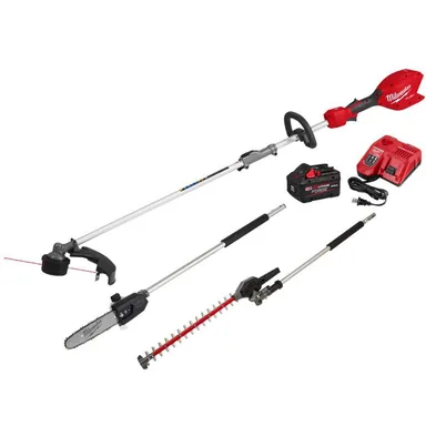 Milwaukee 3016-21ST-49-16-2720-49-16-2719, bundle: M18 FUEL 18V 16 in. Brushless Cordless QUIK-LOK String Trimmer 8.0 Ah FORGE Kit w/ Pole Saw & Articulating Hedge Trimmer