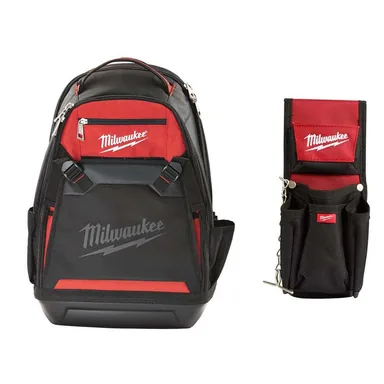 Milwaukee 48-22-8200-48-22-8118, bundle: 10 in. Jobsite Backpack with 7-Pocket Compact Utility Pouch