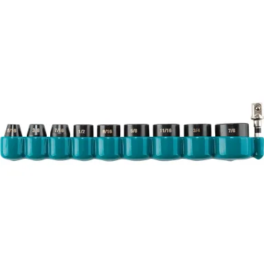 Makita E-01672, accessory: Makita E-01672 Impact XPS 10 Pc. 3/8" Drive 6-Point SAE Impact Socket Set w/ Standard Socket Adapter