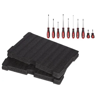 Milwaukee 48-22-2710-48-22-8451, bundle: Screwdriver Set with PACKOUT Tool Box Customizable Foam Insert (11-Piece)