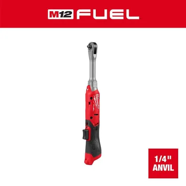 Milwaukee 3058-20, bare tool: M12 FUEL 12V Lithium Ion Brushless 1/4 in. Drive Extended Reach Cordless Ratchet (Tool-Only)