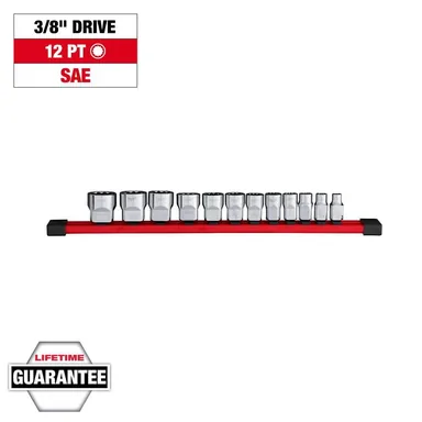 Milwaukee 48-22-9420, unpowered: 12pc 3/8" Drive 12-Point SAE Socket Set