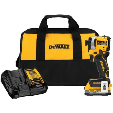 DeWalt DCF850E1, kit: ATOMIC 20-Volt Maximum Lithium-Ion Cordless Brushless Compact 1/4 in. Impact Driver Kit with 1.7 Ah Battery and Charger