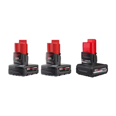 Milwaukee 48-11-2442-48-11-2450, bundle: M12 12-Volt Lithium-Ion XC Extended Capacity 4.0 Ah Battery Pack (2-Pack) with XC High Output 5.0 Ah Battery Pack