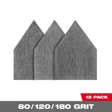 Milwaukee 48-80-5405, accessory: 3-3/4 in. Mesh Sanding Sheets Kit for M12 FUEL Orbital Detail Sander (12-Pack) (photograph from the Home Depot listing)