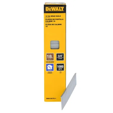 DeWalt DBN18075-1, accessory: 3/4 in. x 18-Gauge Glue Collated Straight Brad Nails (1000-Pack)