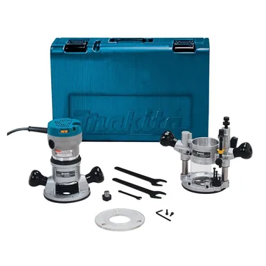 Makita RF1101KIT2, standalone tool: Makita RF1101KIT2 Corded 2-1/4 HP* Router Kit, with Plunge Base