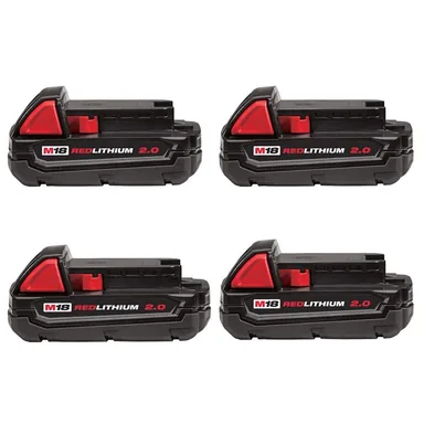 Milwaukee 48-11-1820-x4, accessory: M18 18-Volt Lithium-Ion Compact Battery Pack 2.0Ah (4-Pack)