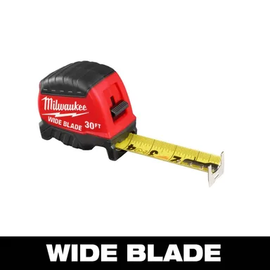 Milwaukee 48-22-1230, unpowered: 30 ft. Wide Blade Tape Measure With 18 ft. Reach (photograph from the Home Depot listing)