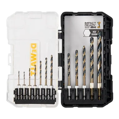 DeWalt DWAH1182, accessory: Black and Gold Impact Ready Metal Twist Drill Bit Set (12-Piece)