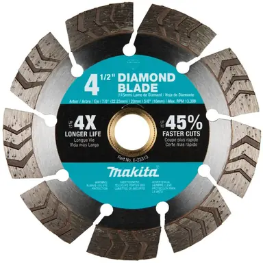Makita E-23313, accessory: Makita E-23313 4-1/2" Diamond Blade, Segmented Turbo, General Purpose