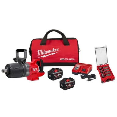 Milwaukee 2868-22HD-49-66-7840, bundle: M18 FUEL 18V Lithium-Ion Brushless Cordless 1 in. Impact Wrench w/ D-Handle Kit w/ Two Batteries & Impact Socket Set