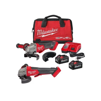 Milwaukee 2882-22-2882-20, bundle: M18 FUEL 18V Lith-Ion Brushless Cordless 4-1/2 in. /5 in. Grinder Kit w/Paddle Switch & (2)6.0 Batteries & M18 Grinder