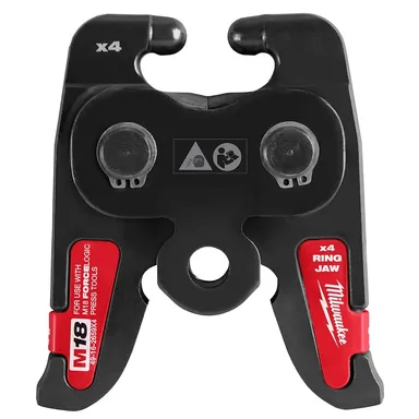 Milwaukee 49-16-2659X4, accessory: CTS/IPS Copper/Black Iron Pipe X4 Ring Jaw for M18 FORCE LOGIC Press Tools (photograph from the Home Depot listing)
