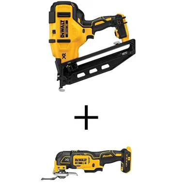 DeWalt DCN660BWS356B, bundle: 20V MAX XR Lithium-Ion Electric Cordless 16GA Angled Finishing Nailer & Cordless Brushless Oscillating Tool (Tools Only)