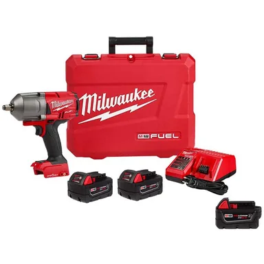 Milwaukee 2863-22R-48-11-1850R, bundle: M18 FUEL ONE-KEY 18-Volt Li-Ion Brushless Cordless 1/2 in. High-Torque Impact Wrench w/F Ring, (3) Resistant Batteries