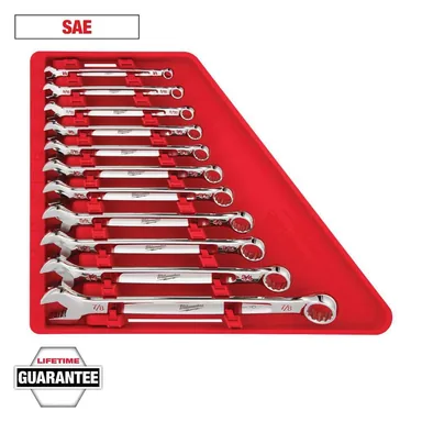 Milwaukee 48-22-9411, unpowered: Combination SAE Wrench Mechanics Tool Set (11-Piece)