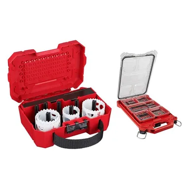 Milwaukee 49-22-4019-48-32-4082, bundle: Hole Dozer Bi-Metal Hole Saw Kit w SHOCKWAVE Impact Duty Alloy Steel Screw Driver Bit Set and PACKOUT Case (108-Piece)