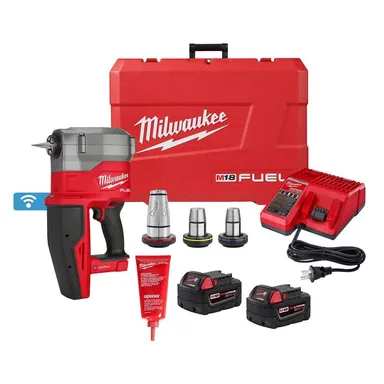 Milwaukee 2932-22XC, kit: M18 Fuel 18-Volt Lithium-Ion Brushless Cordless 1/2 in. - 2 in. Expansion Tool Kit, with 3-Heads, 2-Batteries