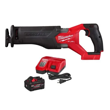 Milwaukee 2821-20-48-59-1881, bundle: M18 FUEL GEN-2 18V Lith-Ion Brushless Cordless SAWZALL Reciprocating Saw w/ FORGE 8. 0Ah Battery & Charger