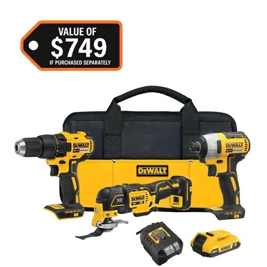 DeWalt DCK360D3, bundle: 20V MAX Lithium-Ion Cordless 3-Tool Combo Kit with (2) 2.0 Ah Batteries, Charger and Kitbag