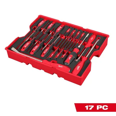 Milwaukee 48-22-0158, unpowered: Screwdriver & Pry Bar Set with Tray for PACKOUT Drawers (17-Piece)