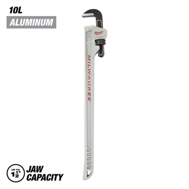 Milwaukee 48-22-7213, unpowered: 10 in. Aluminum Pipe Wrench with Power Length Handle