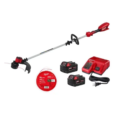 Milwaukee 2828-20E-48-59-1852B-49-16-2712, bundle: M18 Brushless 18V 16in. Cordless Battery Powered String Trimmer w/ M18 XC 5.0 Ah Starter Kit, .080 in. Trimmer Line
