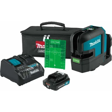 Makita SK105GDNAX, kit: Makita SK105GDNAX 12V max CXT Lithium-Ion Cordless Self-Leveling Cross-Line Green Beam Laser Kit (2.0Ah)