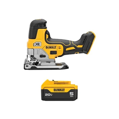DeWalt DCS335BWDCB205, bundle: 20V MAX XR Lithium-Ion Cordless Barrel Grip Jigsaw with 20V MAX Premium 5. 0Ah Battery Pack