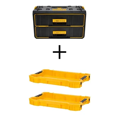 DeWalt DWST08320W110X2, accessory: 21.8 in. TOUGH SYSTEM 2.0 Tool Box and 2 TOUGH SYSTEM 2.0 Shallow Tool Trays