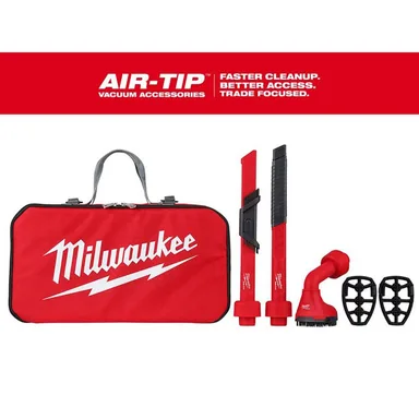 Milwaukee 49-90-2019A, accessory: AIR-TIP 1-1/4 in. - 2-1/2 in. Automotive Kit W/Crevice Tools, Utility Nozzle and Bag For Wet/Dry Shop Vacuums (4-Piece)