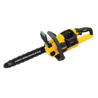DeWalt DCCS670B, bare tool: FLEXVOLT 60-Volt MAX 16 in. Brushless Cordless Battery Powered Chainsaw (Tool Only) (photograph from the Home Depot listing)