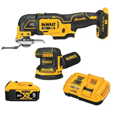 DeWalt DCK202P1, bundle: 20V MAX XR Cordless Woodworking 2 Tool Combo Kit with Oscillating Tool, 5 in. Sander, and (1) 20V 5.0Ah Battery