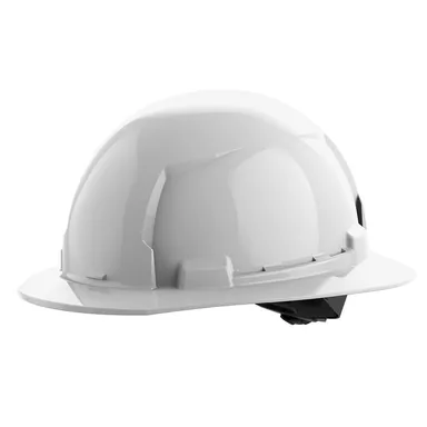 Milwaukee 48-73-1101, accessory: BOLT White Type 1 Class E Full Brim Non-Vented Hard Hat with 4 Point Ratcheting Suspension