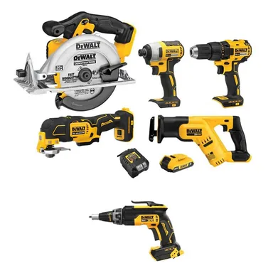 DeWalt DCK540D1WCF630B, bundle: 20-Volt MAX Lithium-Ion Cordless Combo Kit (5-Tool) and 20V MAX XR Brushless Screw Gun with 2.0 Ah Battery and Charger