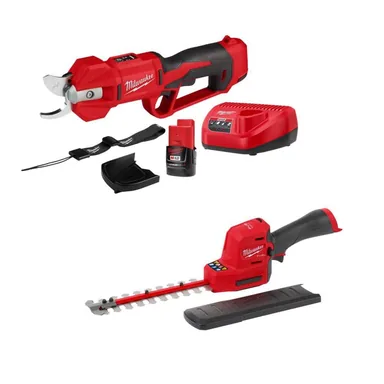 Milwaukee 2533-20-2534-21, bundle: M12 FUEL 8 in. 12V Lithium-Ion Brushless Cordless Battery Hedge Trimmer w/M12 Brushless Pruner Shears Kit (2-Tool)