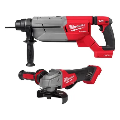Milwaukee 2916-20-2880-20, bundle: M18 FUEL ONE-KEY 18V Lithium-Ion Brushless Cordless 1-1/4 in. SDS-Plus D-Handle Rotary Hammer w/M18 FUEL Angle Grinder