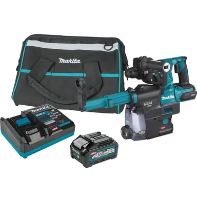 Makita GRH01M1W, kit: Makita GRH01M1W 40V max XGT Brushless Cordless 1-1/8" SDS-PLUS AVT Rotary Hammer Kit w/ Dust Extractor, AFT, AWS Capable (4.0Ah)