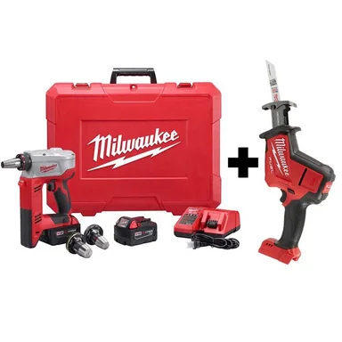 Milwaukee 2632-22XC-2719-20, bundle: M18 18-Volt Lithium-Ion Cordless 3/8 in. to 1-1/2 in Expansion Tool Kit with HACKZALL Reciprocating Saw