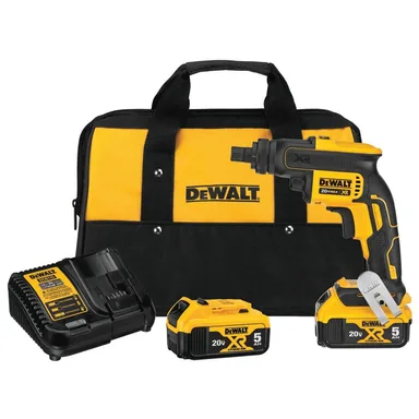 DeWalt DCF624P2, kit: 20V MAX XR Cordless Brushless Drywall Screw Gun Threaded Clutch Housing with (2) 20V 5.0Ah Batteries and Charger