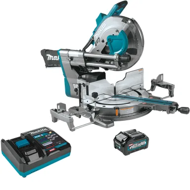 Makita GSL04M1, kit: Makita GSL04M1 40V max XGT Brushless Cordless 12" Dual-Bevel Sliding Compound Miter Saw Kit, AWS Capable (4.0Ah)
