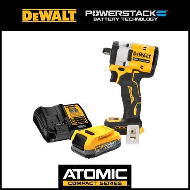 DeWalt DCF921BWP034C, bundle: 20V Cordless 1/2 in. Impact Wrench and 20V MAX POWERSTACK Compact Battery Starter Kit