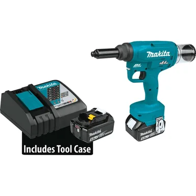 Makita XVR02T, kit: Makita XVR02T 18V LXT Lithium-Ion Brushless Cordless Rivet Tool Kit (5.0Ah)