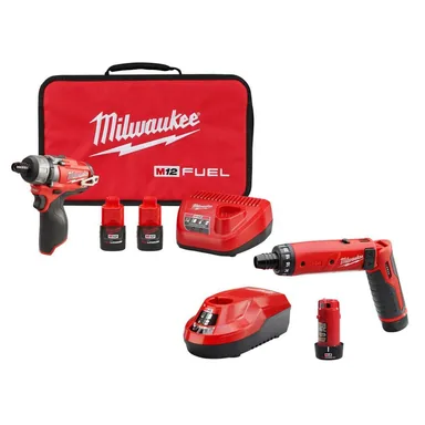Milwaukee 2402-22-2101-22, bundle: M12 FUEL 12V Lithium-Ion Brushless Cordless 1/4 in. Hex 2-Speed Screwdriver Kit W/2 2.0h Batteries,& Hex Screwdriver Kit