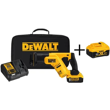 DeWalt DCS387P1DCB206, unclassified: 20V MAX Lithium-Ion Cordless Compact Reciprocating Saw with 20V 5.0Ah and 6.0Ah Batteries, Charger and Bag