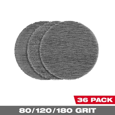 Milwaukee 48-80-6406, accessory: 3 in. Assorted 80-Grit, 120-Grit, 180-Grit Mesh Sanding Discs For M12 FUEL 3 in. Random Orbital Sander (39-Piece)
