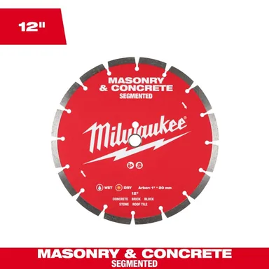 Milwaukee 49-93-9312, accessory: 12 in. Segmented Masonry & Concrete Diamond Blade (photograph from the Home Depot listing)