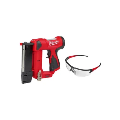 Milwaukee 2540-20-48-73-2010, bundle: M12 12-Volt 23-Gauge Lithium-Ion Cordless Pin Nailer (Tool-Only) with Clear Anti Scratch Safety Glasses
